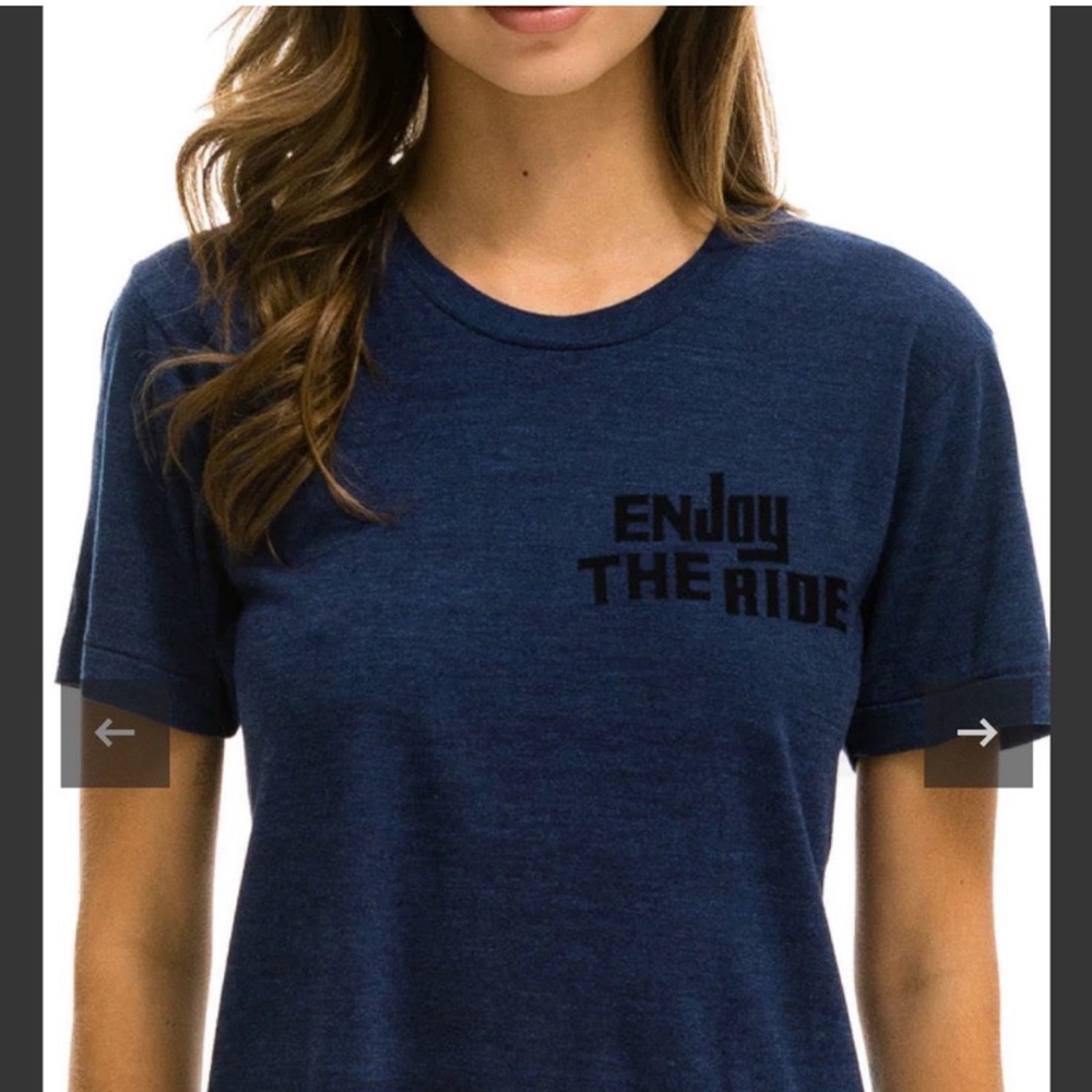 Genuine AVIATOR NATION boyfriend tee; “enjoy the ride” SS tee size small